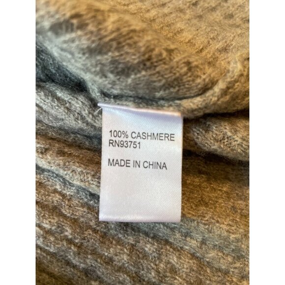 Cashmere Women's Soft Knit Peplum Sweater Gray & Cream Y2K Preppy Academia M - Picture 7 of 8